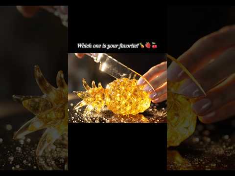 【ASMR】ガラスのフルーツをカットする - Cutting Glass fruits🍍🍓🍒 #aivideo #ASMR  #Shorts #relaxing #satisfying #音フェチ