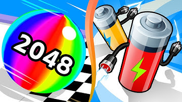 Ball Run 2048 Vs Battery Run in Max Level Gameplay iOS,Android Walkthrough Update All Trailers LSH50