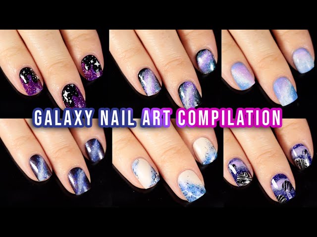 HOW TO DIY Pink Galaxy 80's Inspired Disco Nails | Pinterest & Tumblr |  Simple Easy Nail Art Design - YouTube