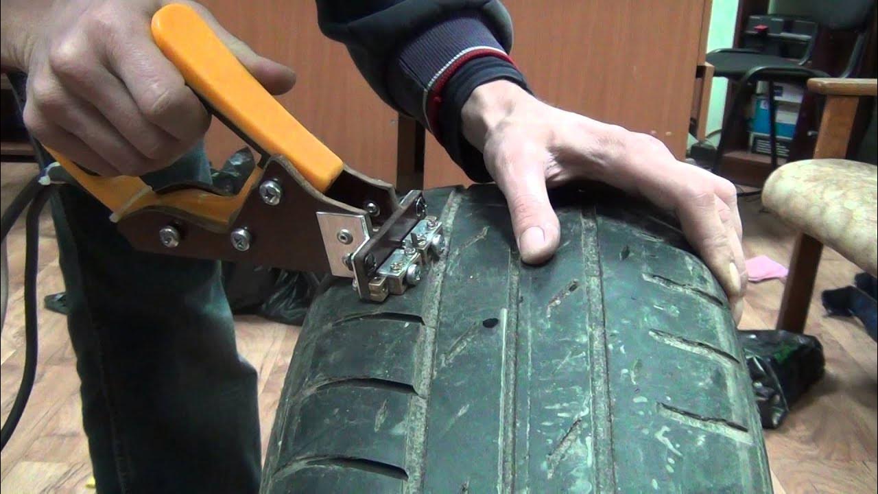 Машинка регрувер для нарезки протектора - YouTube