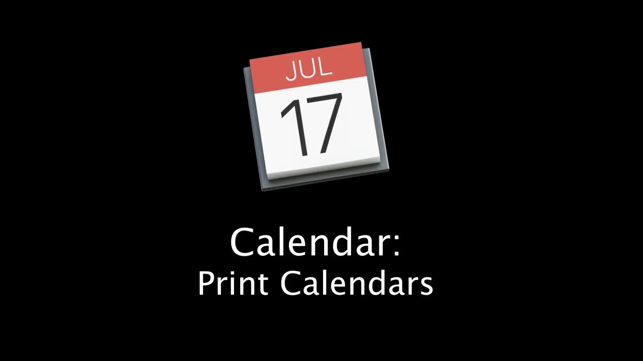 How to Print Calendars with the Mac Calendar App YouTube