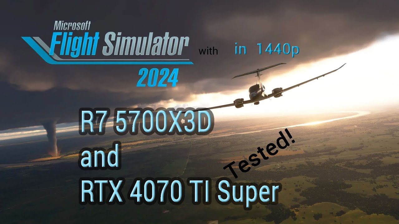 MSFS 2024 with RTX 4070 TI Super and R7 5700X3D, night landing test 1440p