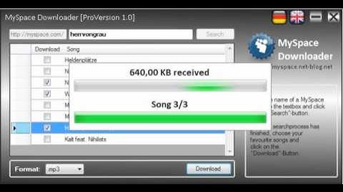 MySpace Loader - How to load Music from Myspace
