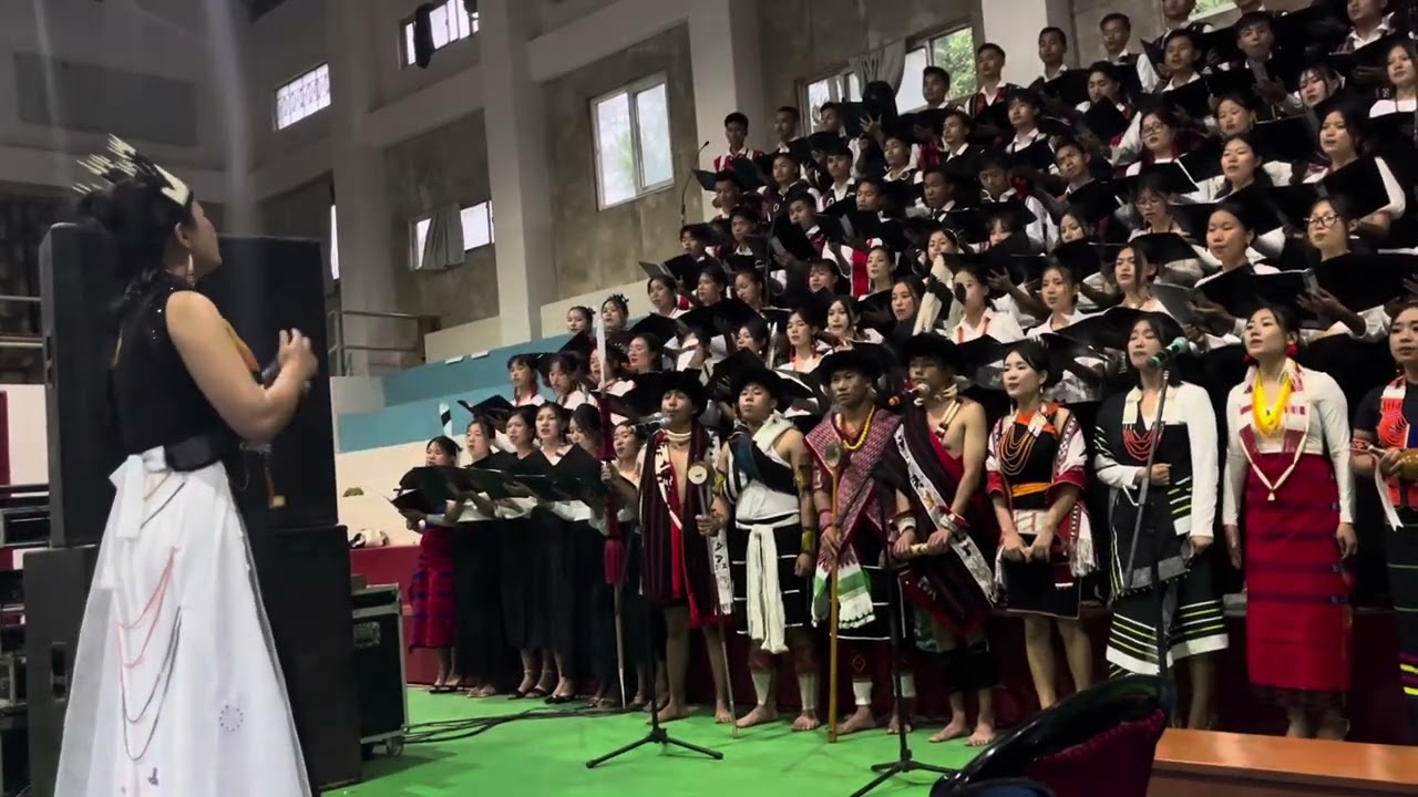 St. Joseph’s College (A), Choir presenting powerful Naga  Fusion