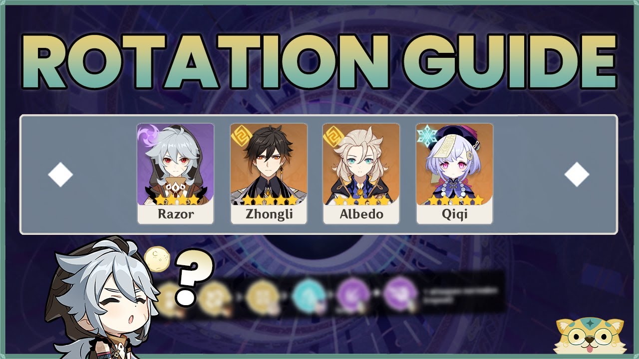 ROTATION GUIDE Razor, Zhongli, Albedo, Qiqi Genshin Impact YouTube
