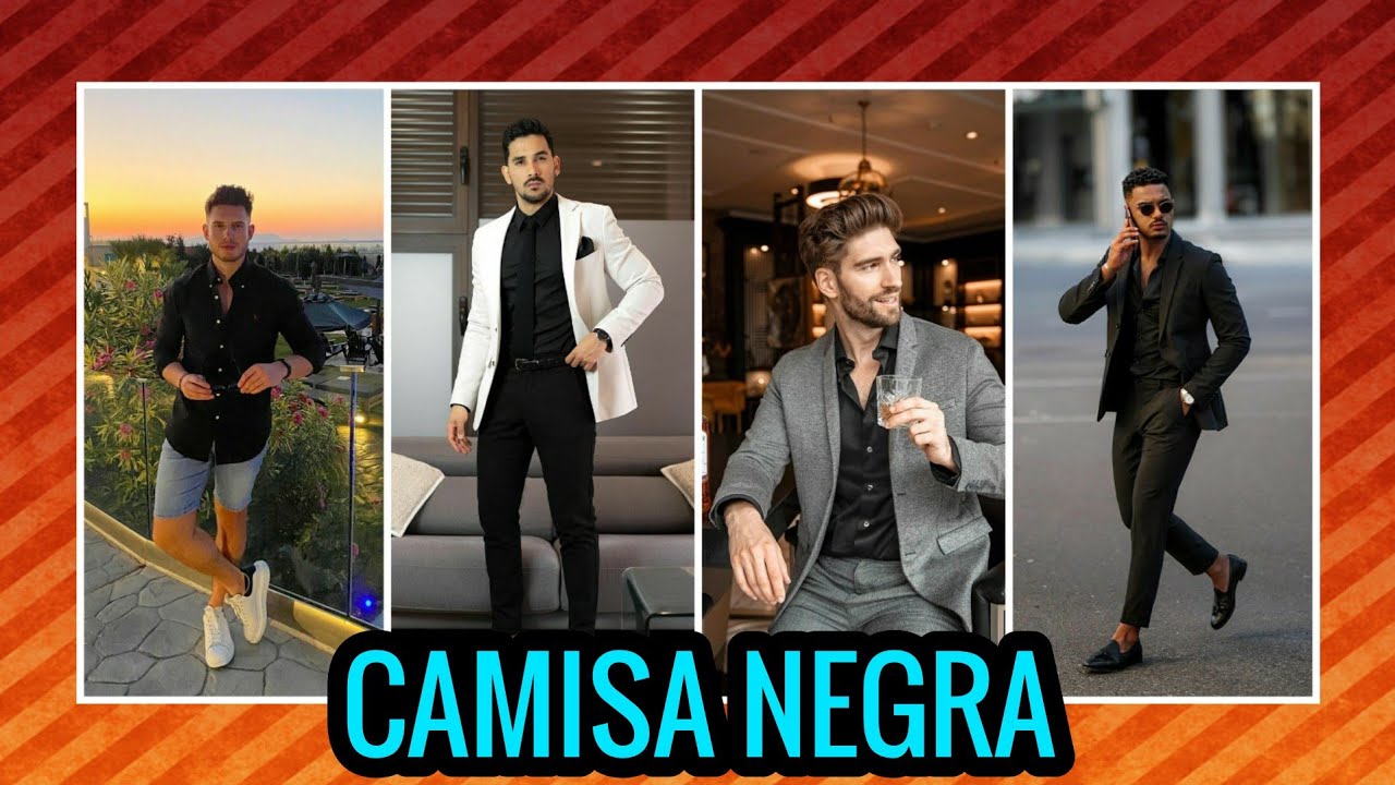 30🤯 outfits camisa negra para hombre ALGUNOS TIPS como combinar, vestirla y usarla bien💯 - YouTube