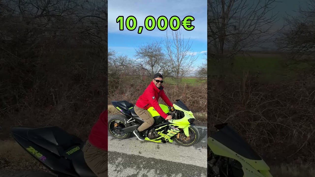 300€ VS 10,000€ Μηχανή #dionysosbaltsis #challenge #kontra #youtubeshorts #honda #kawasaki #survival