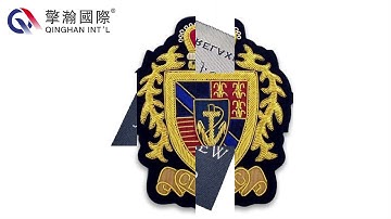 Custom bullion crest patches factory from China 10 free samples