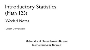 Introductory Statistics(Math 125): Linear Coefficient Week 4