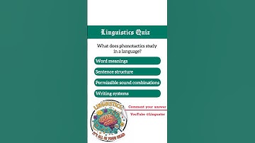 Linguistics Trivia Quiz: What Is Phonotactics? 🧠💬 #Shorts - Linguistics MCQS with answers
