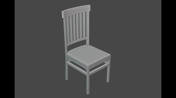 3D Wooden Chair lowpoly - Blender 3D