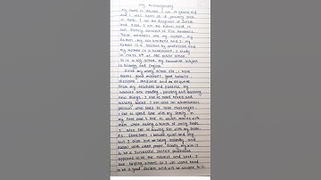 Thumbnail of My autobiography in english #englishwritting #autobiography #ytshorts