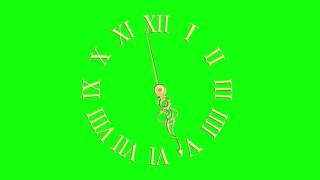 Clock 12 hours Free Green Screen Speed 60x  Gold HD