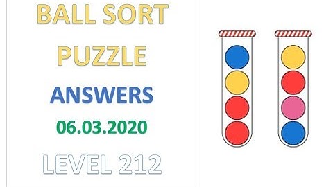 Ball Sort Puzzle Answers Level 212 Solutions Walkthrough