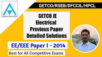 GETCO JE 2014 EE  Paper I Solutions Part II |Practice Set 46| RSEB| DFCCIL |PSTCL |AE/JE | Amrit Sir