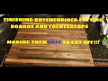 How to finish butcher block cutting boards & counter tops with butcherblock mineral oil. DIY project
