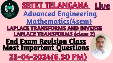Laplace transforms and inverse laplace transforms| sem4||advanced engineering maths @SRINIVAS MATHS