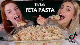 BAKED FETA PASTA Recipe &amp; Mukbang (Viral Tiktok Trend)