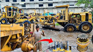Grader 140G Tandem & Wheel Complete Repair|| How To Repair Big Grader Tandem in local workshop
