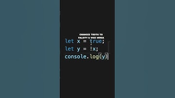 How to use the NOT (!) operator in JavaScript!