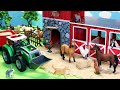 Fun Barnyard Farm Animals and Horse Figurines - Let's make a farm!