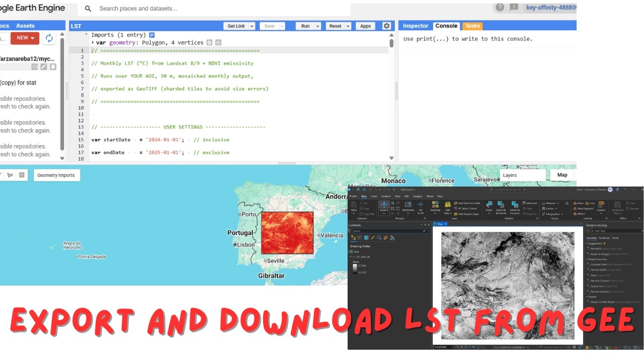 How to Export LST from Google Earth Engine & Mosaic in ArcGIS Pro ...