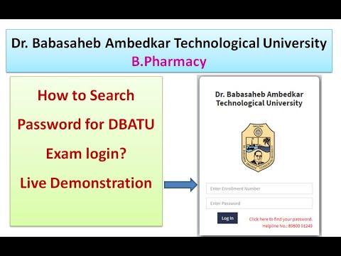 DBATU: Online Exam # How to find Password for Exam login
