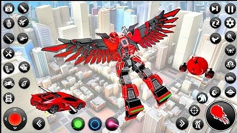 Flying Hawk Robot Car Game | Conquer the Skies and the Roads! part #1