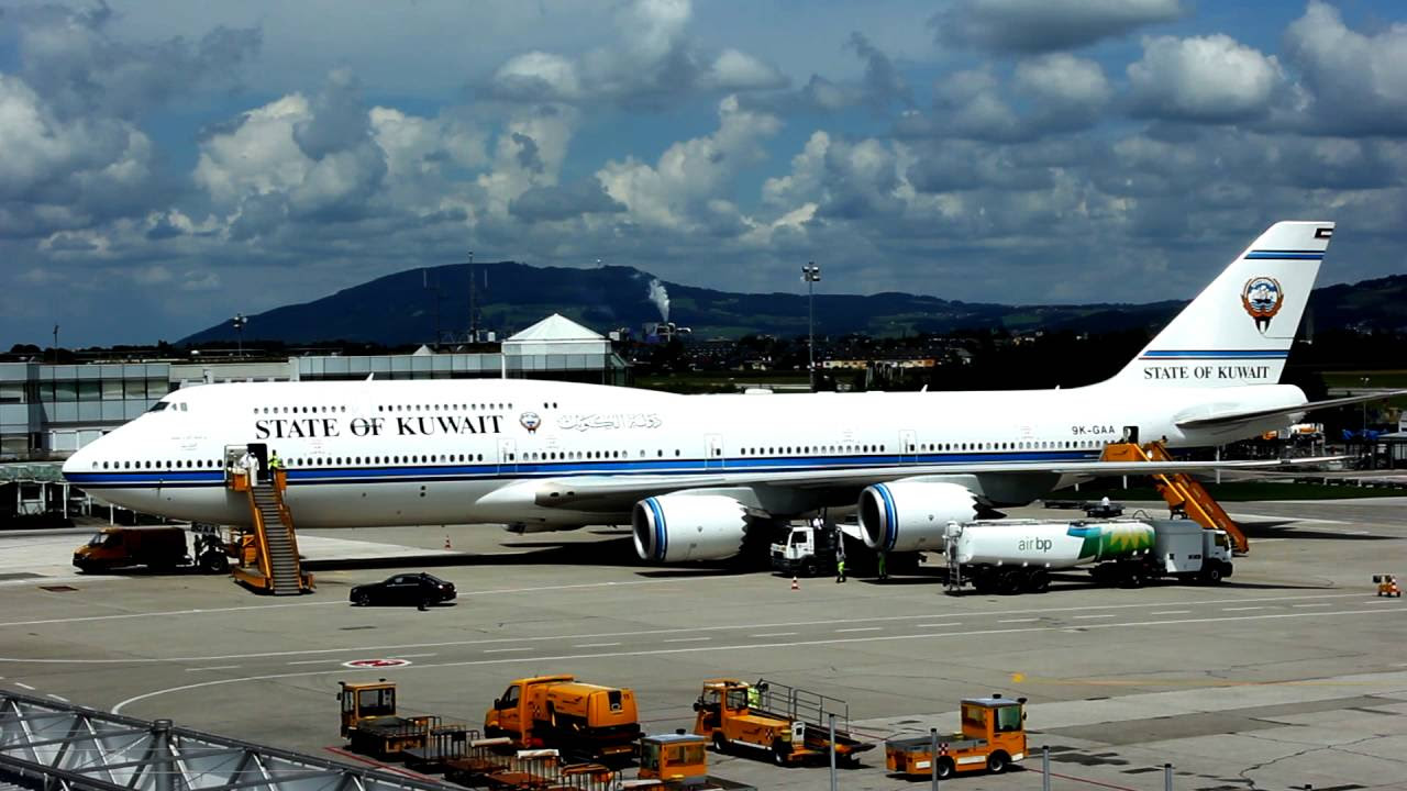 State of Kuwait 747-8 BBJ visit Salzburg Airport 9K-GAA