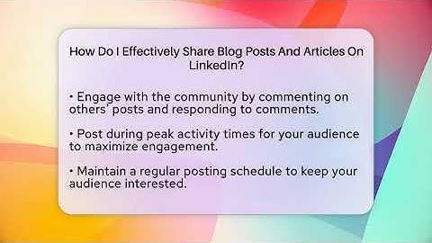 How Do I Effectively Share Blog Posts And Articles On LinkedIn? - Everyday-Networking