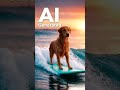 Surfing dogs, rainy streets, all fake #AI #Shorts