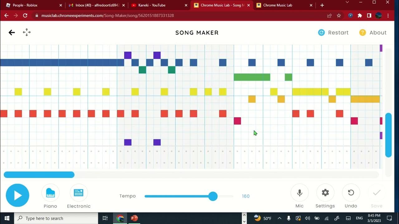I made rush e on chrome music lab YouTube