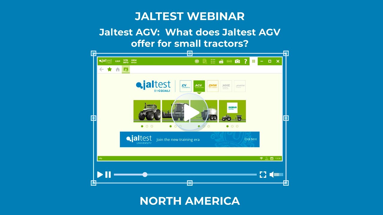 JALTEST WEBINAR | Jaltest AGV. What does Jaltest AGV offer for small tractors?