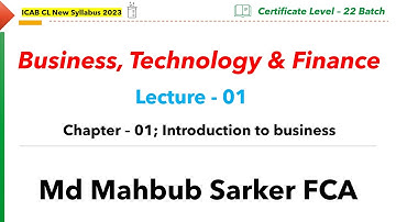 BTF Lecture 01 Muhammad Mahbub Alam FCA ICAB CL New Syllabus 12 April 2025