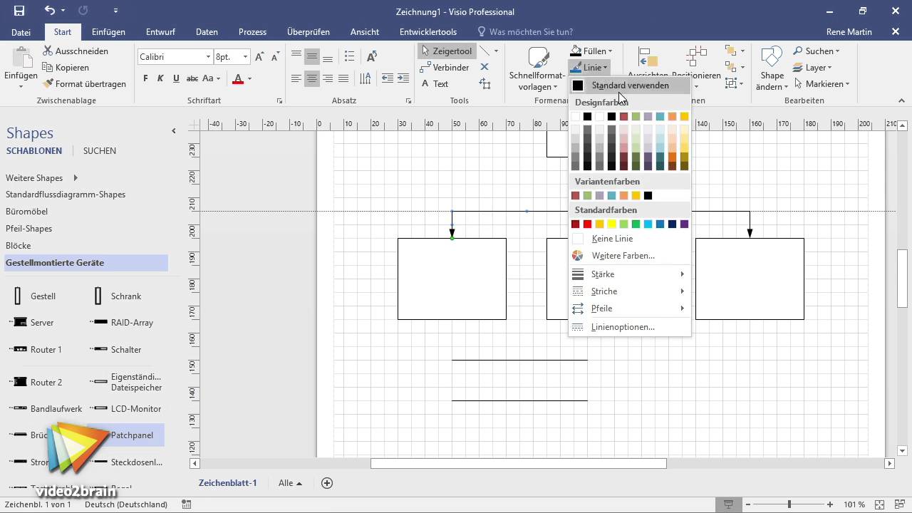 Visio 16 Grundlagen Tutorial Verbinder Formatieren Video2brain Com Youtube