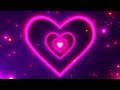 8 Hours Pink & Purple Heart Tunnel | Relaxing Neon Video for Sleep & Study - 4K UHD Video