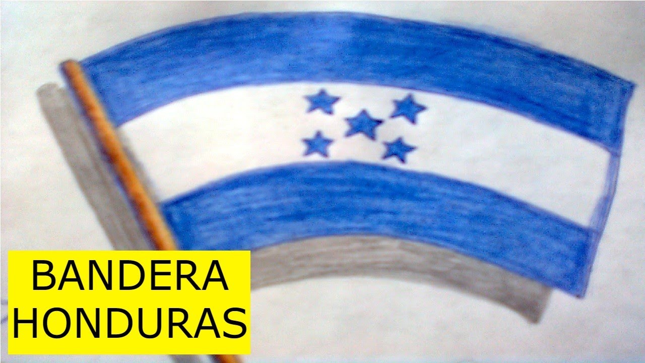 Como dibujar la bandera de honduras - YouTube