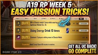 BGMI A19 Week 5 All RP Missions Explained 🔥 Easy Trick To Complete Week 5 Missions 