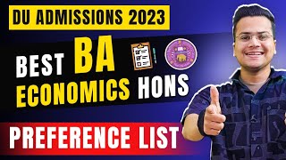 Best Preference List for BA Economics Hons. | DU Admissions 2023