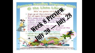 2020 Summer Reading Program Weekly Preview: Week 8