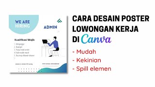 Cara  membuat poster lowongan kerja di Canva, Desain poster lowongan kerja, poster we are hiring