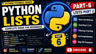 Python List Methods You MUST Know|Sorting & Comprehension| Part 6 #pythonlists#python#pythontutorial