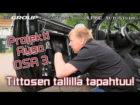 Vaimennusta, midipaikkoja & subbarin asennus | Projekti Toyota Aygo | OSA 3.