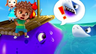 Children Protect Themselves From Sharks | Kids Swim Away | Don't Be Afraid Kids | Funny Cartoon