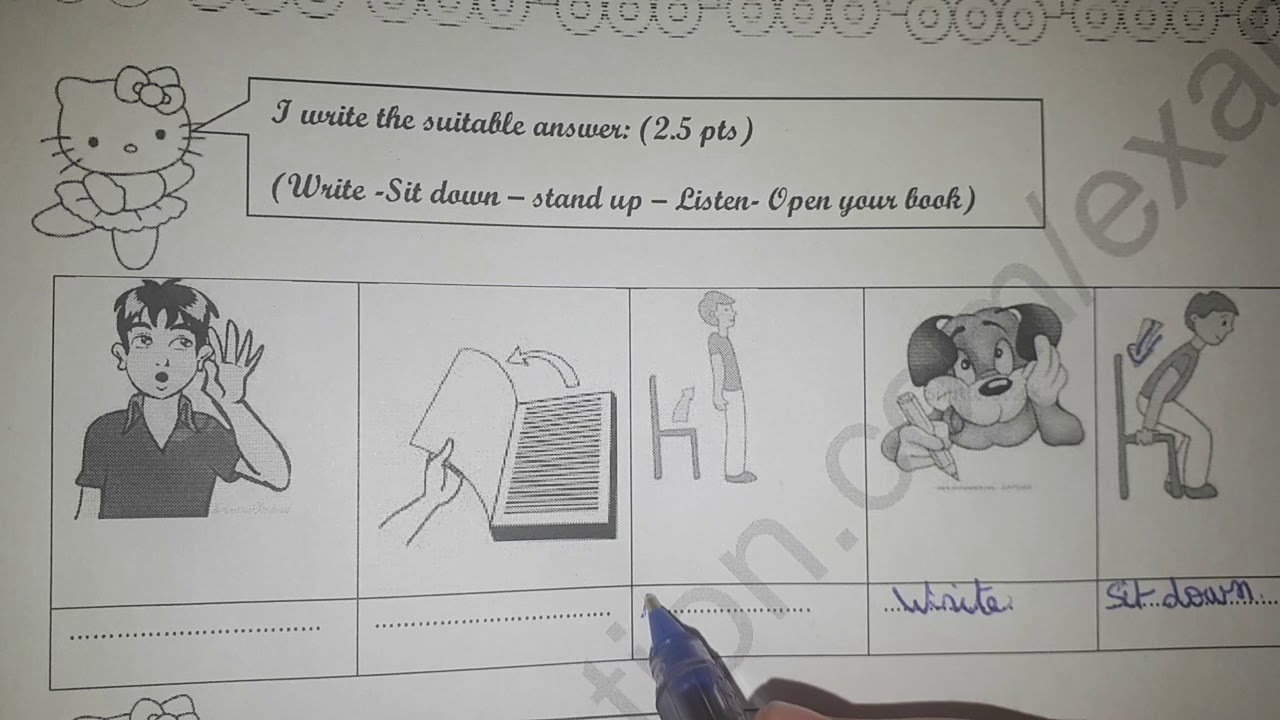 الفرض الأول للفصل الأول للإنجليزية الأولى متوسط