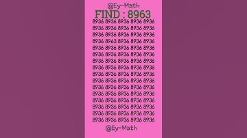Prove your visual acuity by pointing out 8963 in 5 seconds! #iq #iqtest #school #shorts #trending