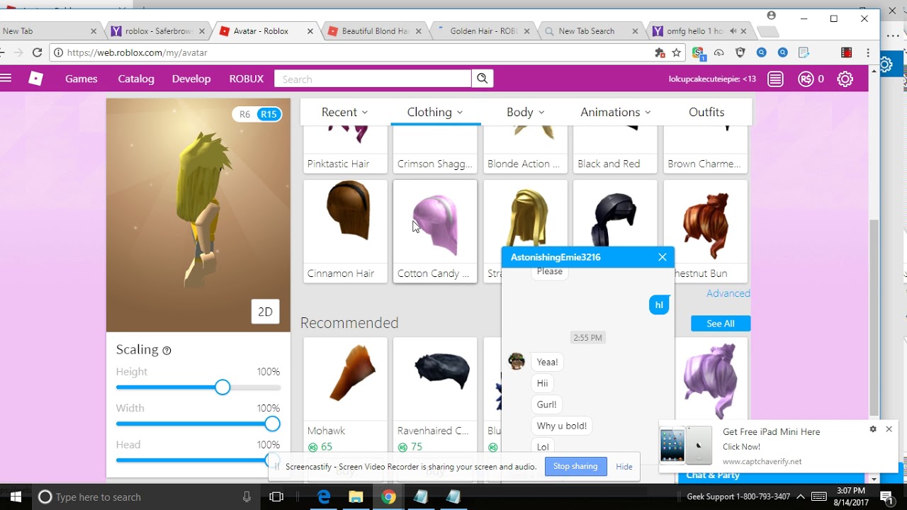 How To Wear Two Hairs On Roblox With Glasses Or Anything U Want Youtube - how to wear 2 hairs in roblox chromebook