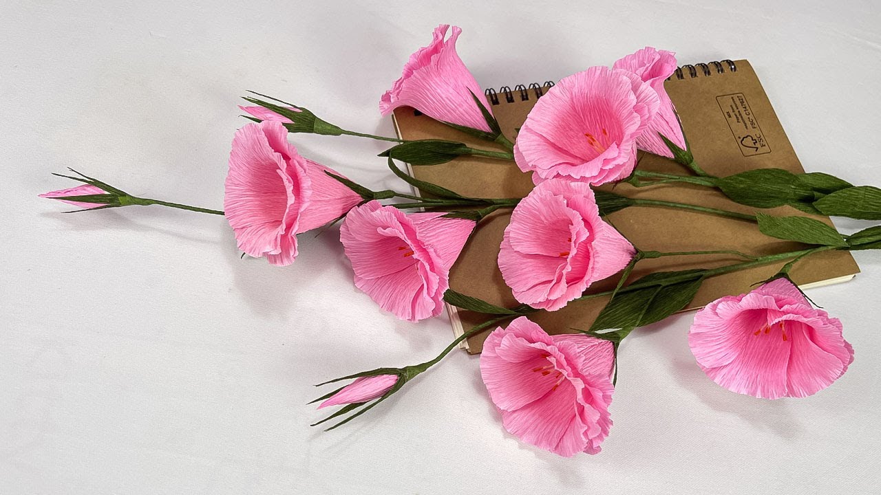 Lisianthus Paper Flower Made From Crepe Paper | Bopha Handmade