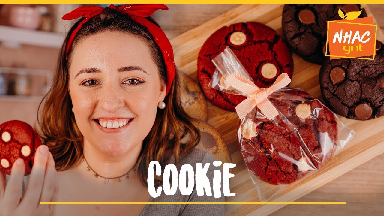 3 TIPOS DE COOKIE: tradicional, red velvet e brownie | Tábata Romero | Doces para vender