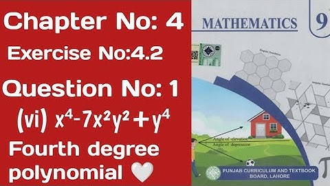 Class 9th Maths chapter No 4|| Exercise 4.2 Q: 1(vi) x⁴-7x²y²+y⁴ || Factorization of polynomials